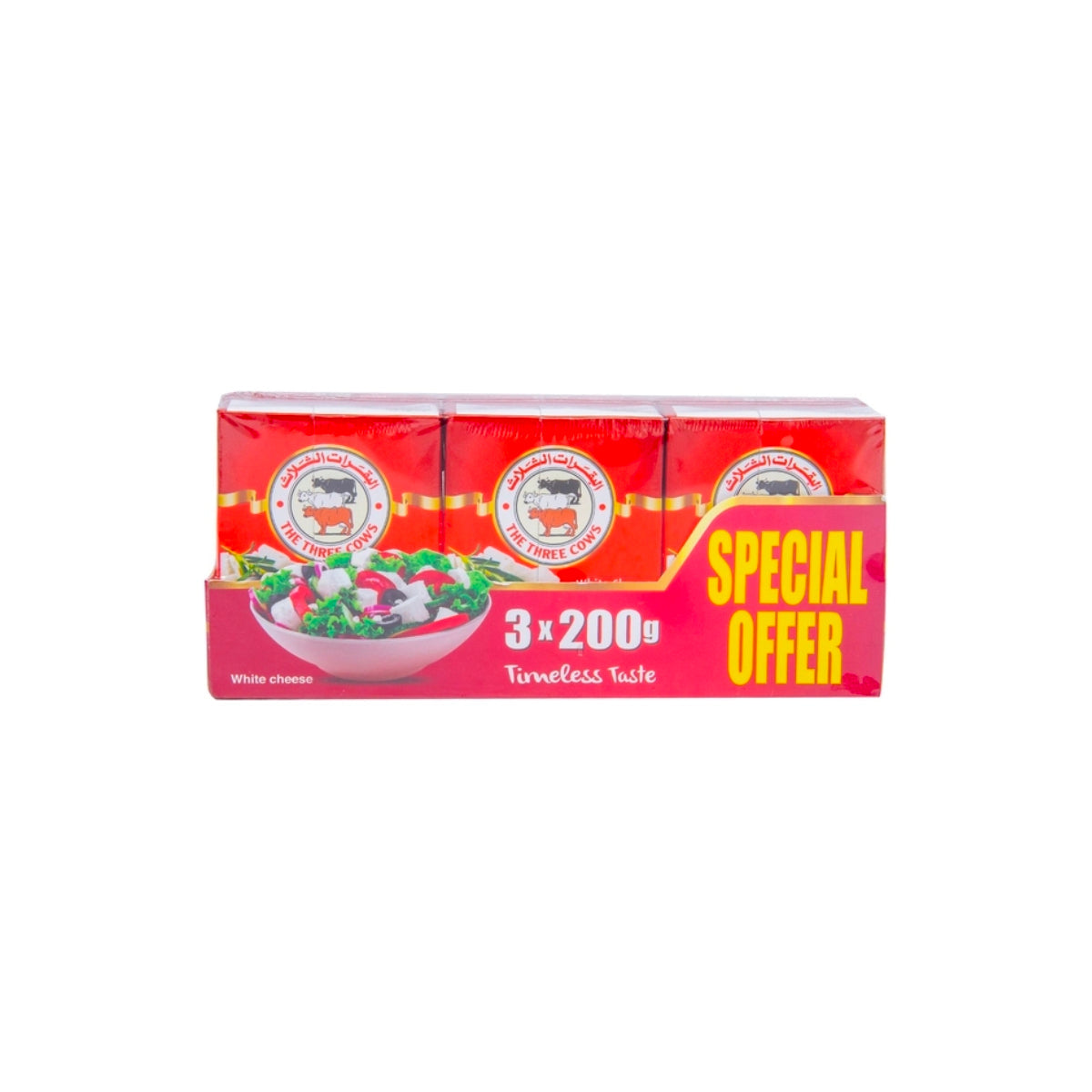 The Three Cows Full Fat Feta Cheese 3x200g