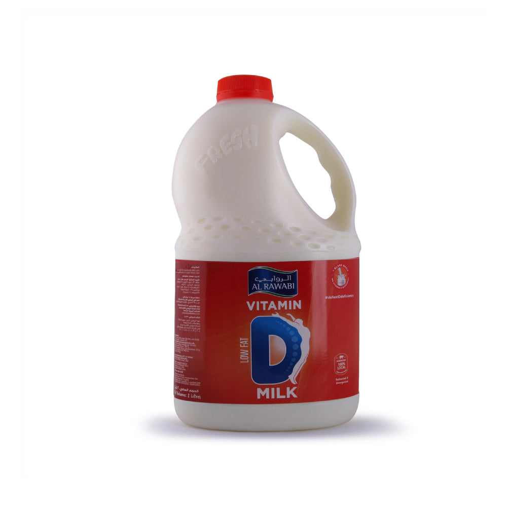 Al Rawabi Fresh Vitamin D Milk Low Fat 2L