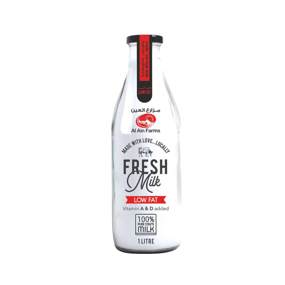 Al Ain Low Fat Milk Glass Bottle 1L