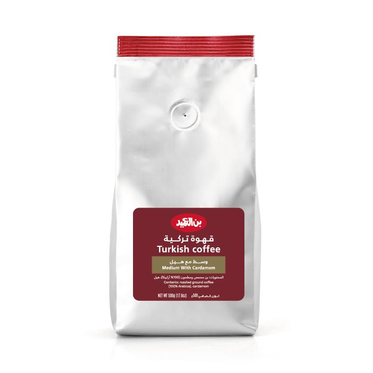 Al-Ameed Medium Turkish Coffee With Cardamom 500g Jordan