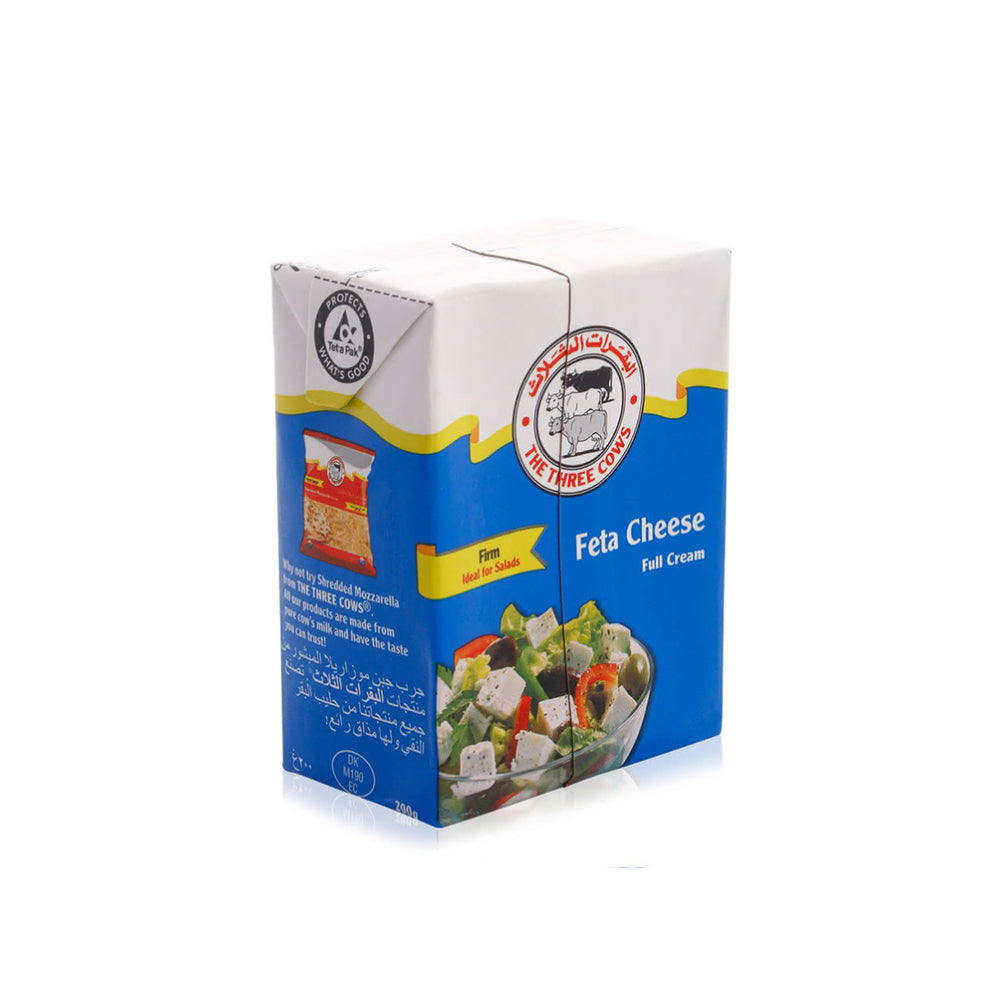 The Three Cows Feta Brick Egyptian Flavor Blue 200gm
